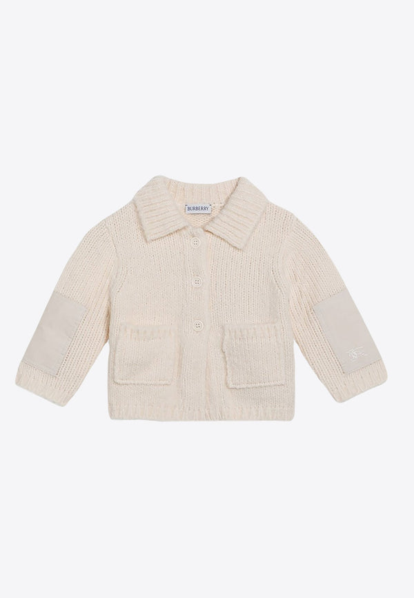 Babies Logo-Embroidered Wool Cardigan