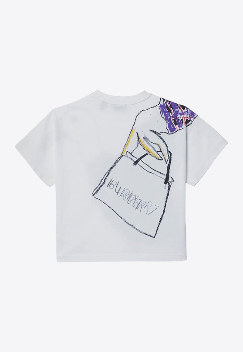 Girls Goose Print Crewneck T-shirt