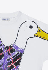 Girls Goose Print Crewneck T-shirt