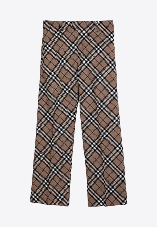 Signature Check Tailored Wool Pants