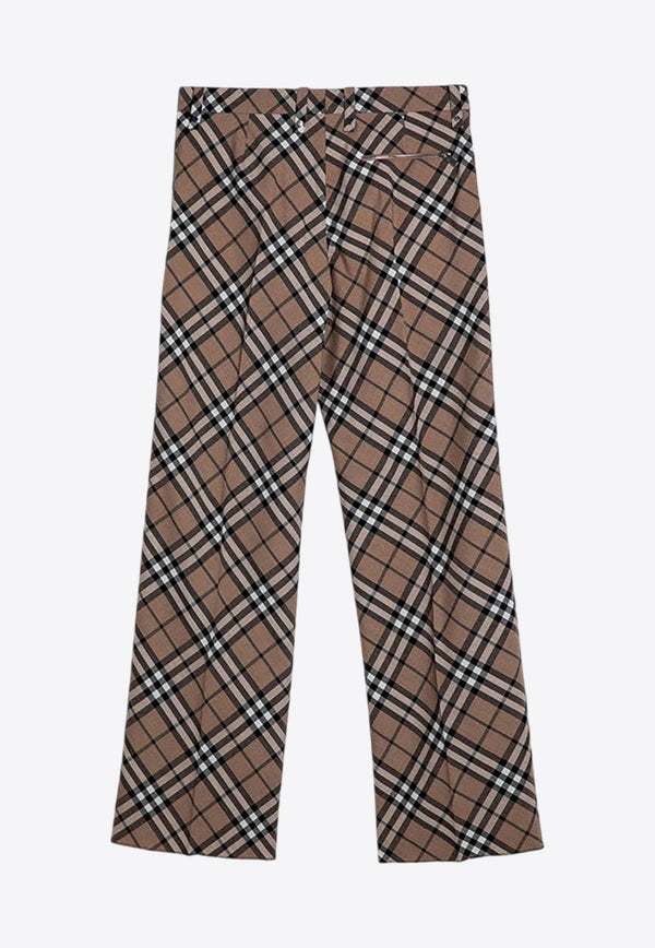 Signature Check Tailored Wool Pants