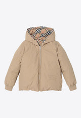 Girls Reversible Checked Puffer Jacket