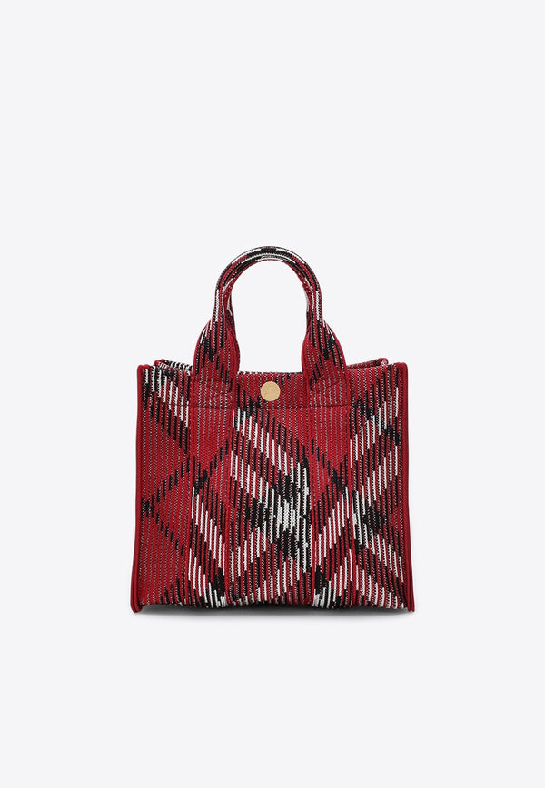 Mini Check Knitted Nylon Tote Bag