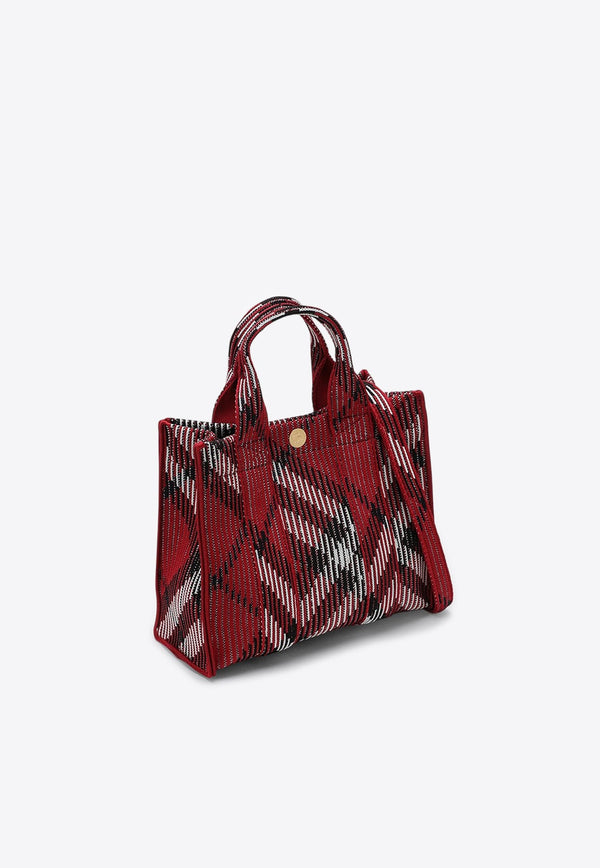 Mini Check Knitted Nylon Tote Bag