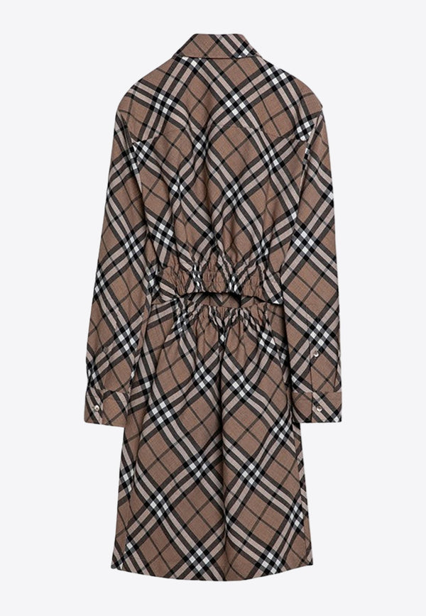 Checked Wool Midi Dress