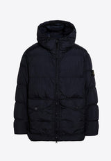 Logo Patch Zip-Up Down Jacket