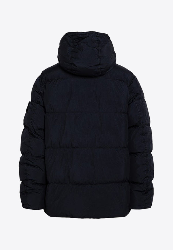 Logo Patch Zip-Up Down Jacket