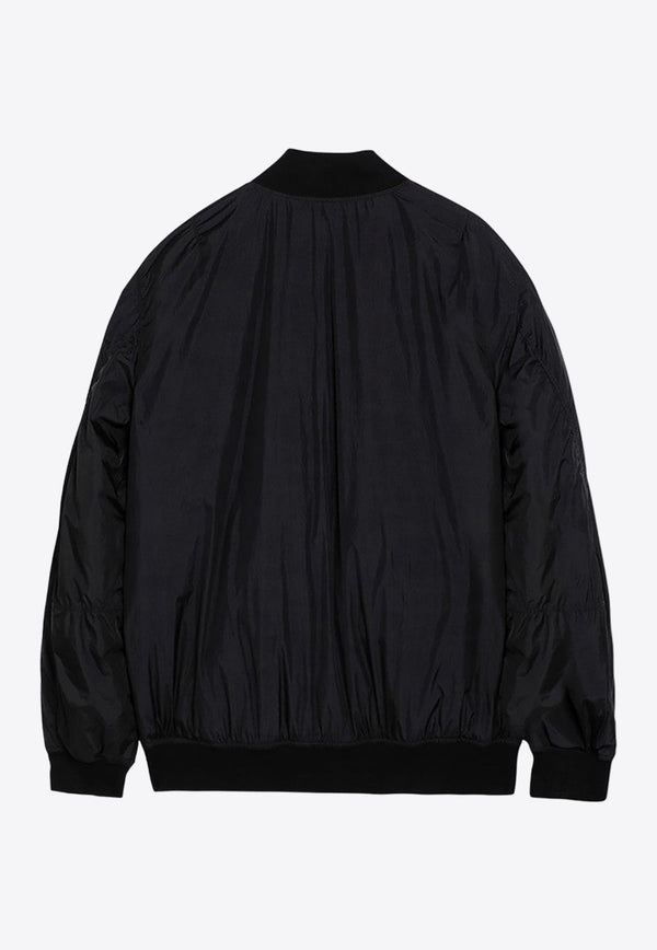 Logo Patch Nylon Bomber Jacket