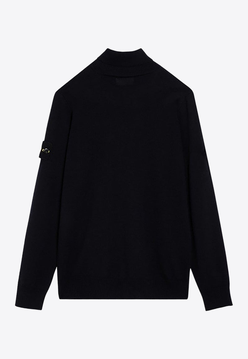 Logo Patch Turtleneck Wool Sweater