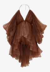 Natura Off-Shoulder Gathered Tulle Top