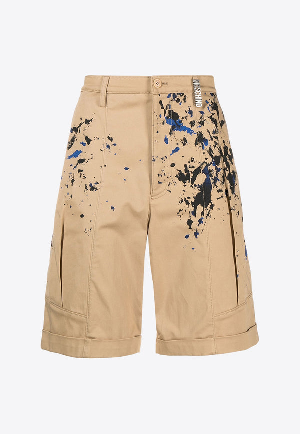 Paint Effect Bermuda Shorts