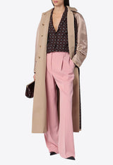 Reversible Gabardine and Satin Trench Coat