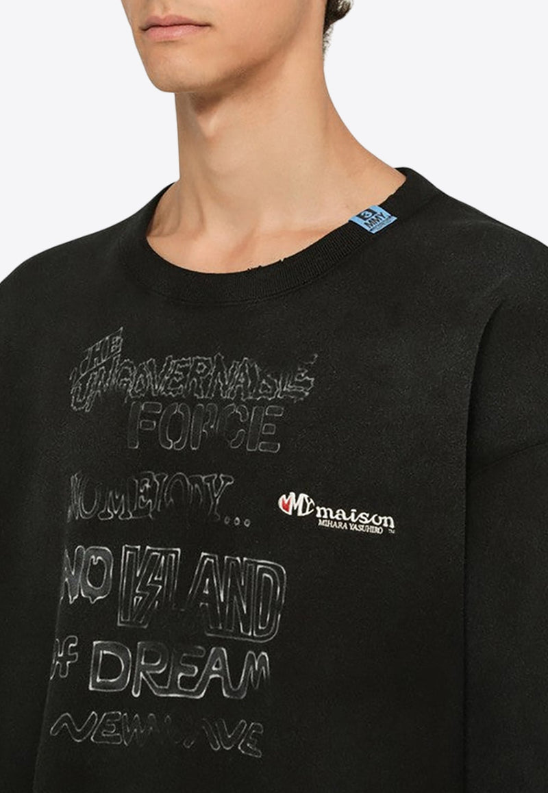Layered Logo-Printed Pullover Sweatshirt