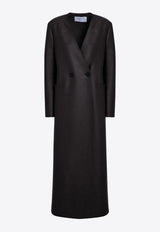 Wool Double-Breasted Long Coat