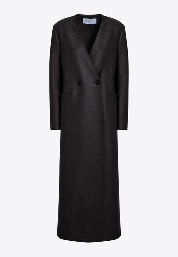 Wool Double-Breasted Long Coat