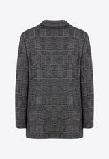 Houndstooth Wool Coat