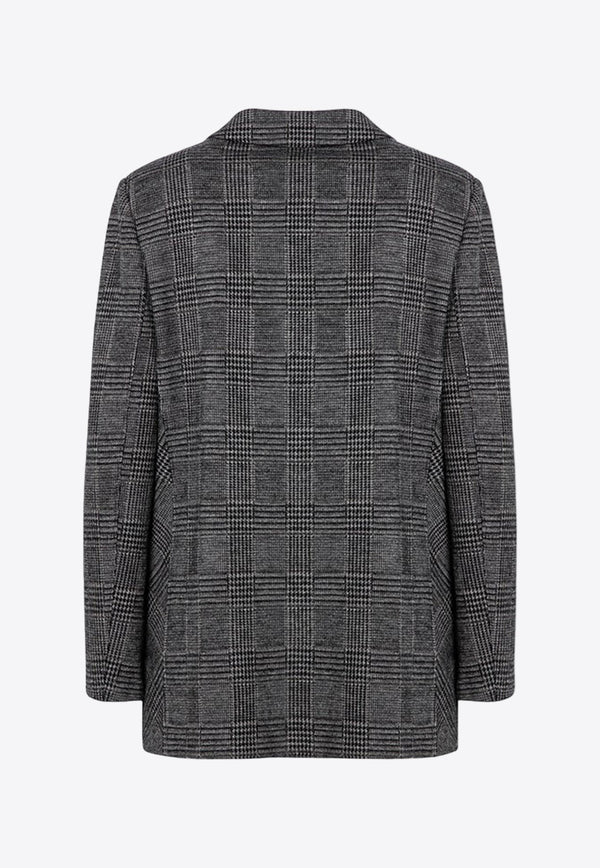 Houndstooth Wool Coat