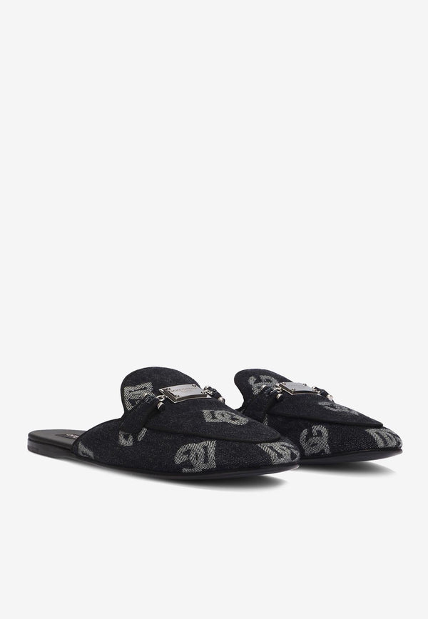 Logo Denim Slippers