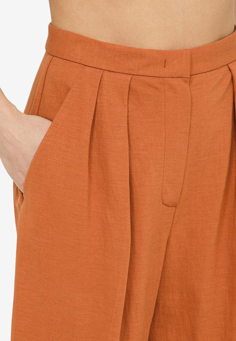 Pleated High-Rise Pants