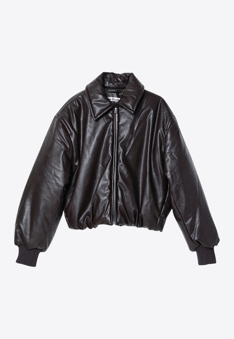 Faux Leather Padded Jacket