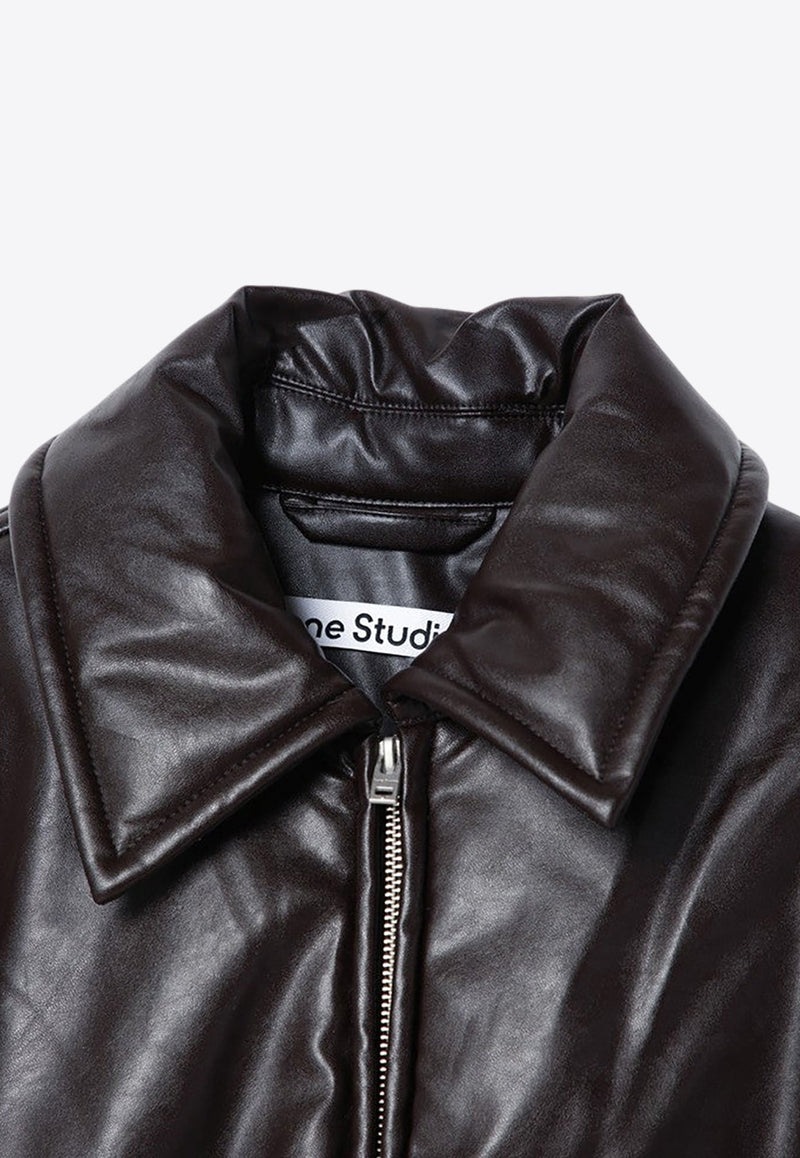 Faux Leather Padded Jacket