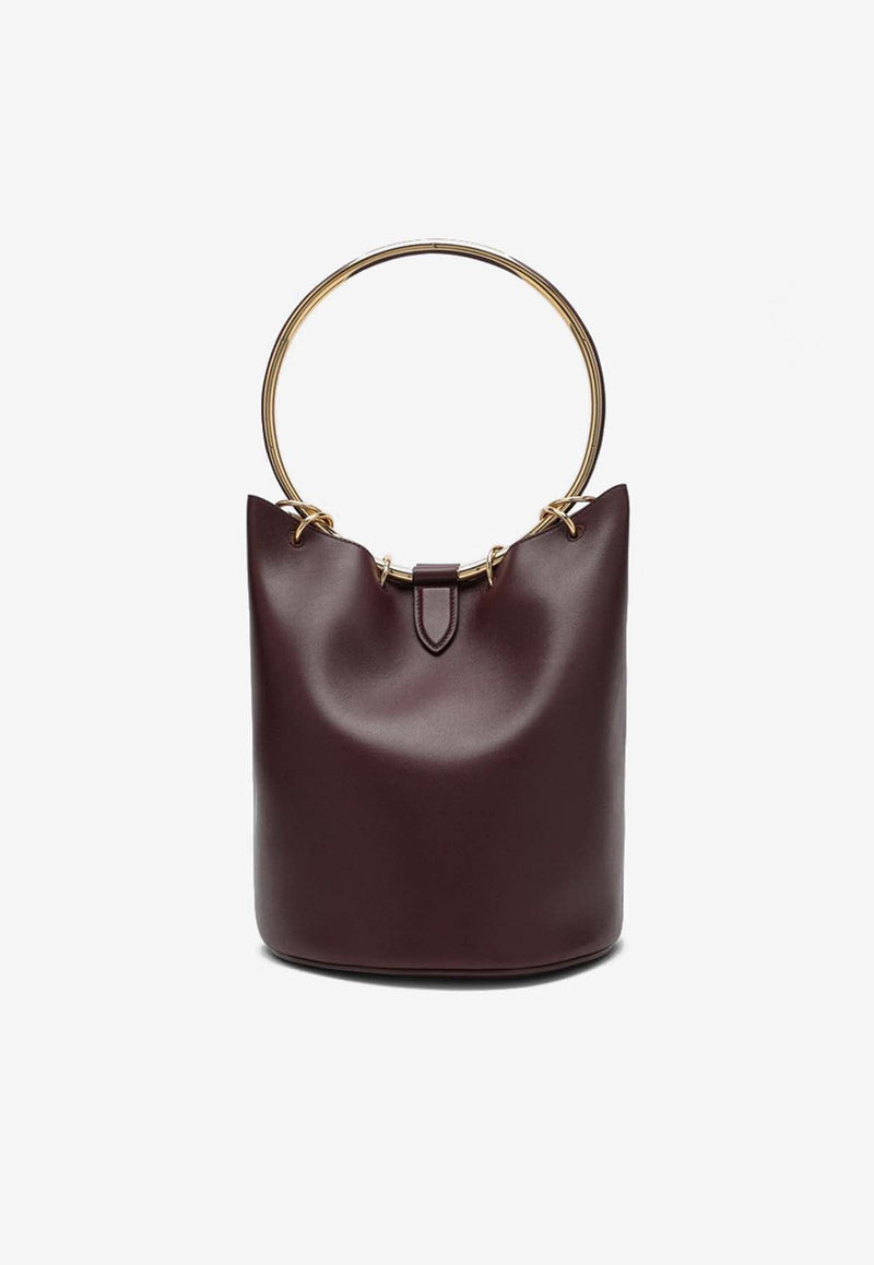 Large Ring Bucket Bag in Calf Leather