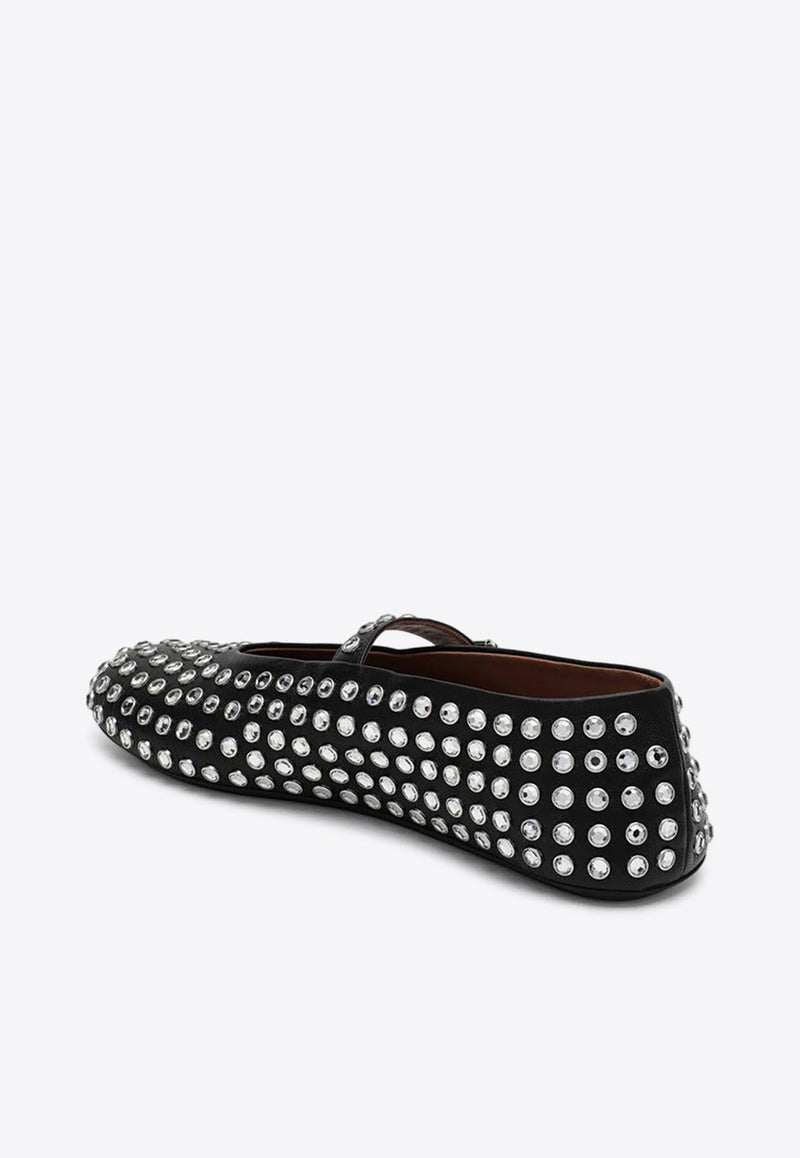 Studded Nappa Leather Ballet Flats