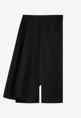 Asymmetrical Wide-Leg Skirt Pants