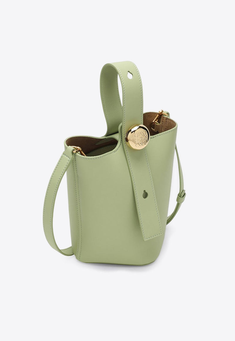 Mini Pebble Leather Bucket Bag