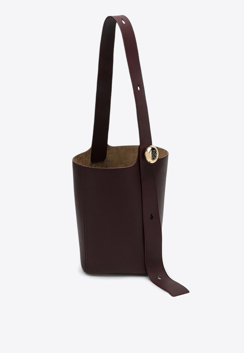 Medium Anagram Pebble Leather Bucket Bag