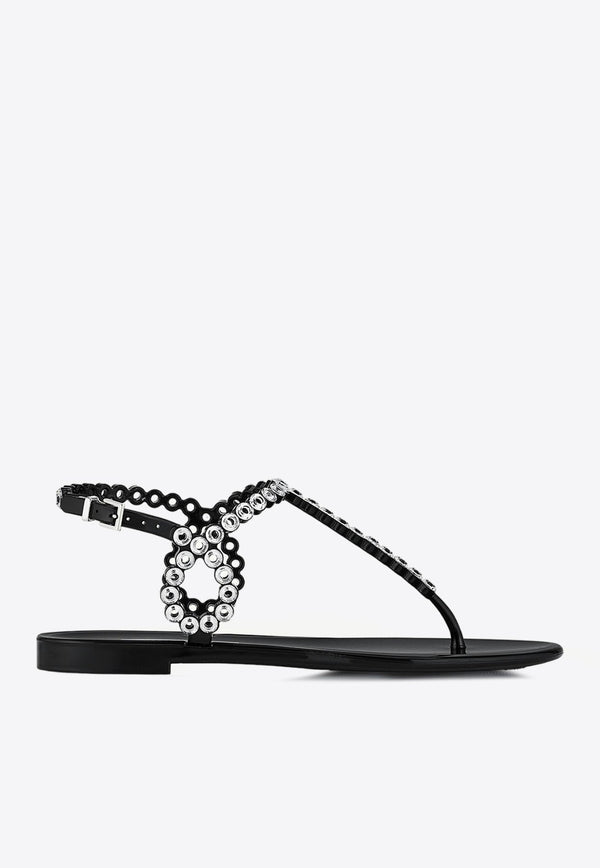 Almost Bare Crystal Jelly Flat Sandals