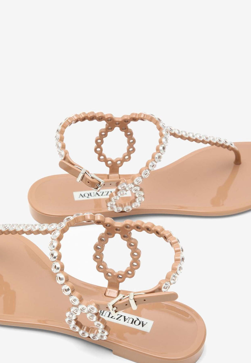 Almost Bare Crystal-Embellished Sandals
