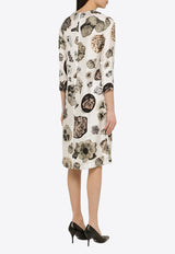 Silk Flower Collage Print Dress