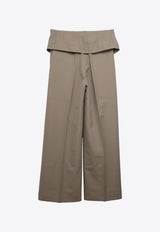 Fold-Over Wide-Leg Pants