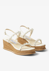 Amatuus 60 Pearls and Crystal Wedge Sandals