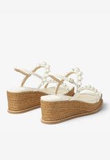 Amatuus 60 Pearls and Crystal Wedge Sandals