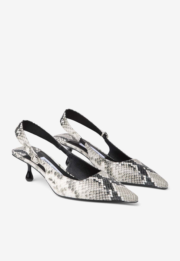 Amel 50 Snake Print Leather Pumps