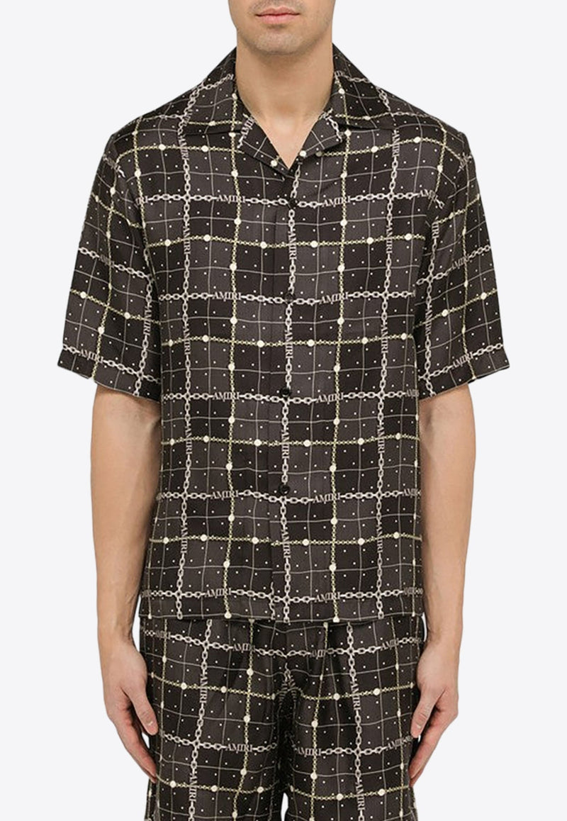 Chain-Pattern Silk Shirt