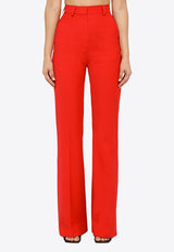 High-Waisted Wool Flared Pants