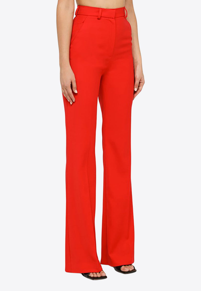 High-Waisted Wool Flared Pants