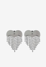 Crystal Fringed Heart Earrings