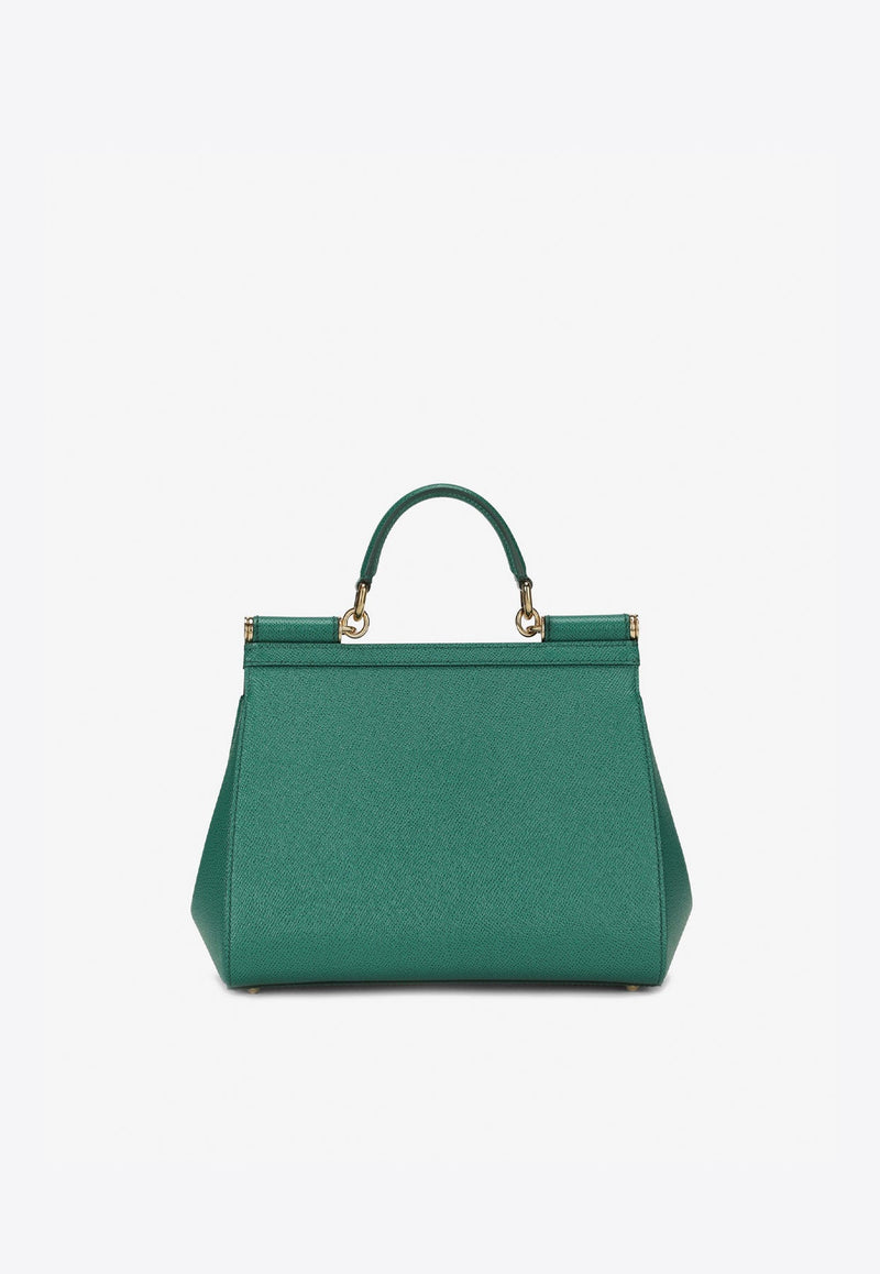 Large Sicily Top Handle Bag in Dauphine Leather