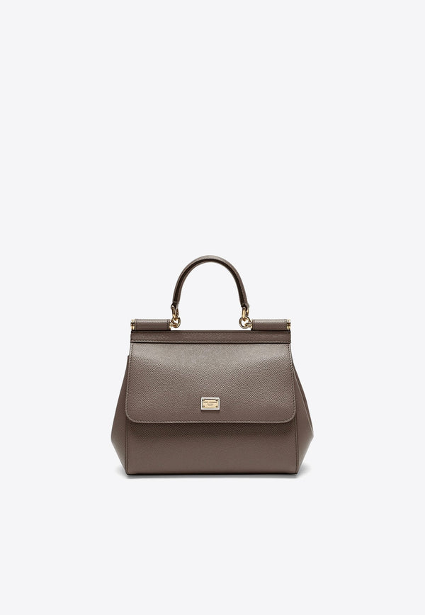 Medium Sicily Leather Top Handle Bag
