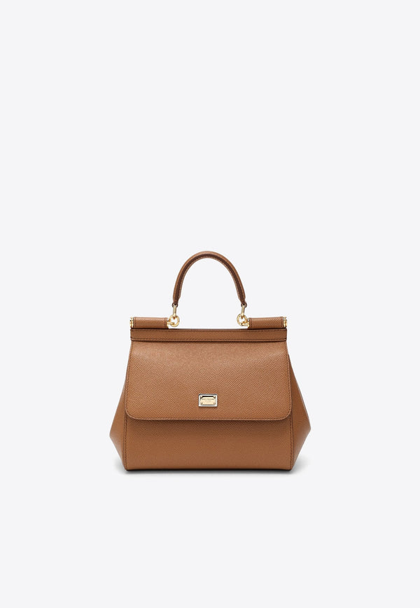 Medium Sicily Top Handle Bag in Leather