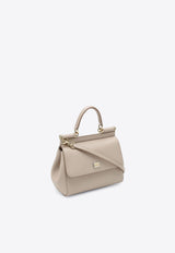 Medium Sicily Top Handle Bag in Dauphine Leather