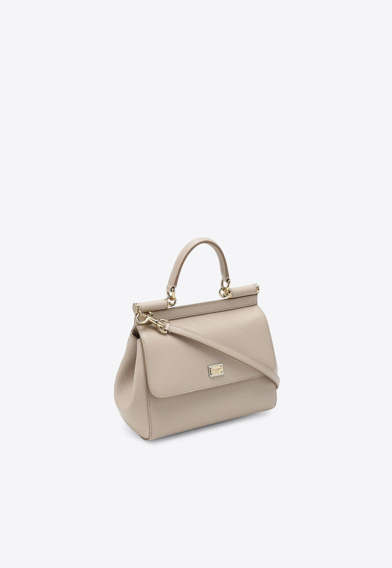 Medium Sicily Top Handle Bag in Dauphine Leather