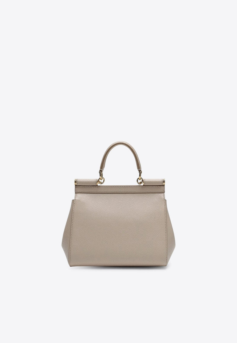 Medium Sicily Top Handle Bag in Dauphine Leather