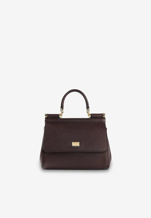 Medium Sicily Top Handle Bag in Dauphine Leather