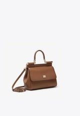 Medium Sicily Top Handle Bag in Dauphine Leather