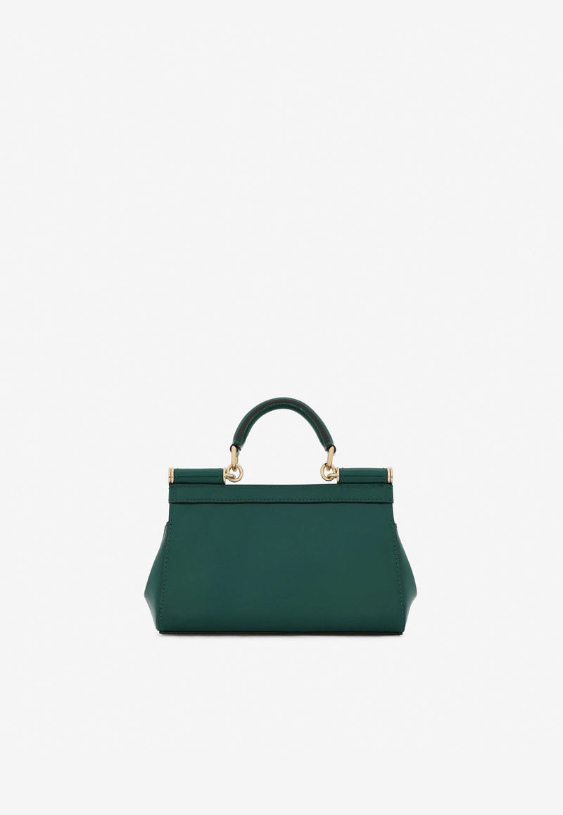 Small Sicily Top Handle Bag in Polished Leather